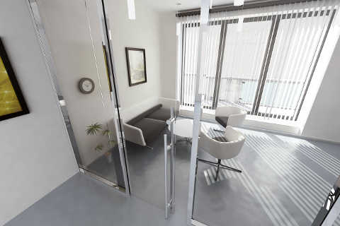 Фото Вкатні суцільноскляні двері системи NAYADA - Standart - оптимальне рішення для компактних офісів